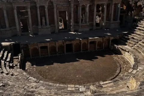 Ancient Hierapolis Roman theatre on Pamukkale tour from Marmaris